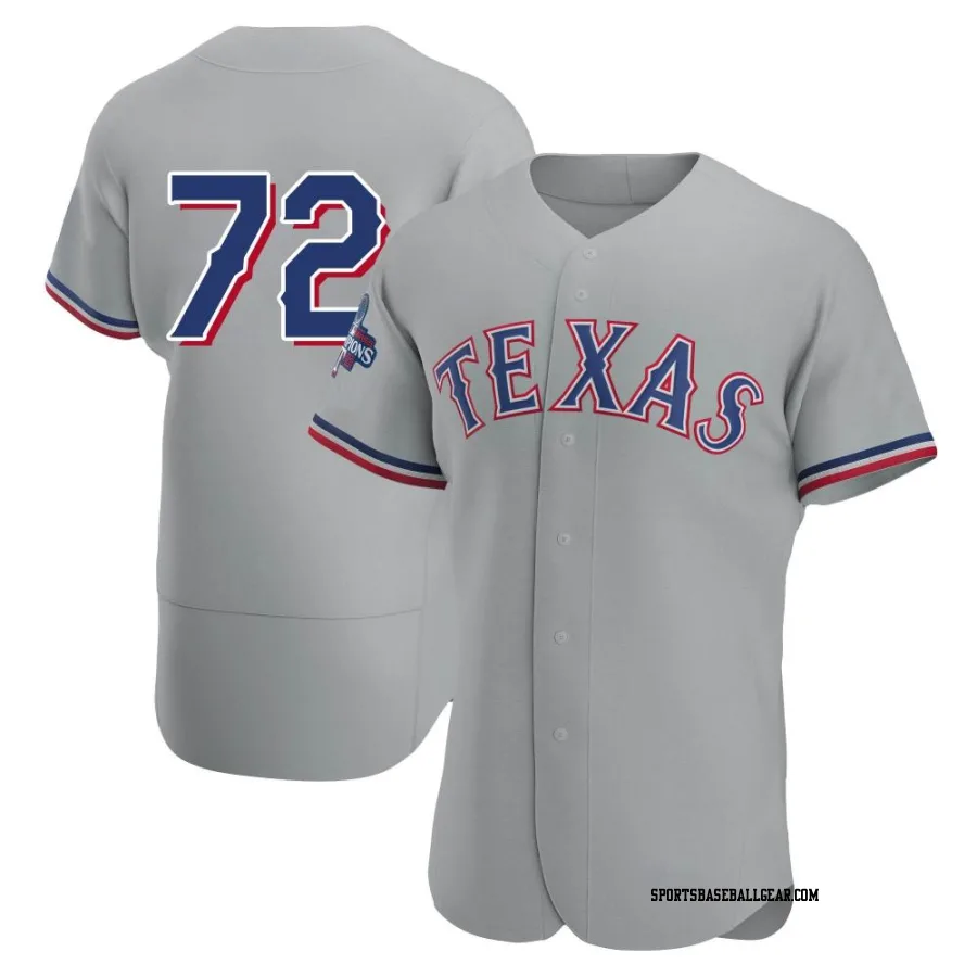 Jonathan Hernandez Men's Texas Rangers Gray Authentic Road 2023 World Series Champions Jersey