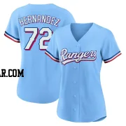 Jonathan Hernandez Women's Texas Rangers Light Blue Replica Alternate Jersey