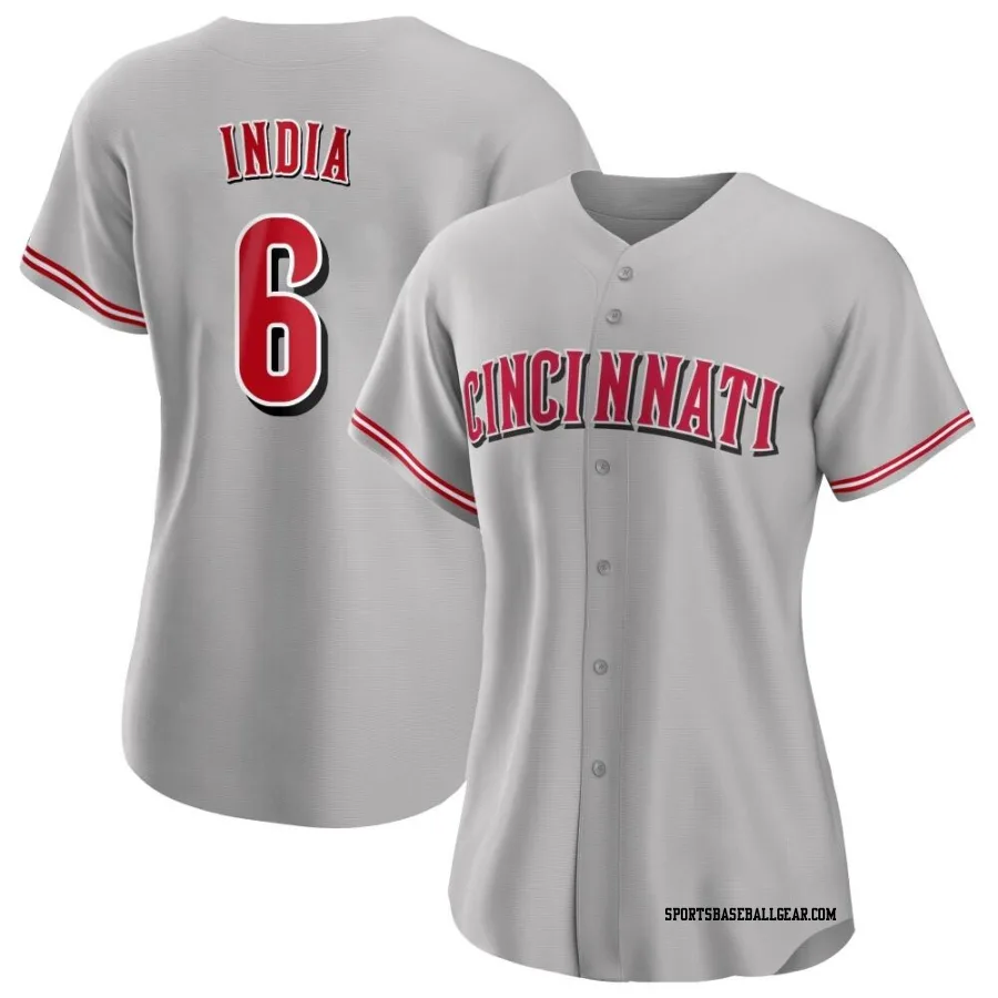 Jonathan India Women's Cincinnati Reds Gray Authentic Road Jersey