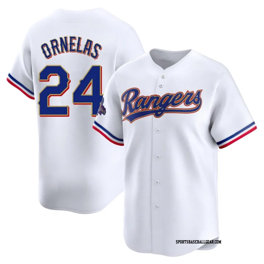 Jonathan Ornelas Youth Texas Rangers Gold Limited White 2024 Collection Jersey