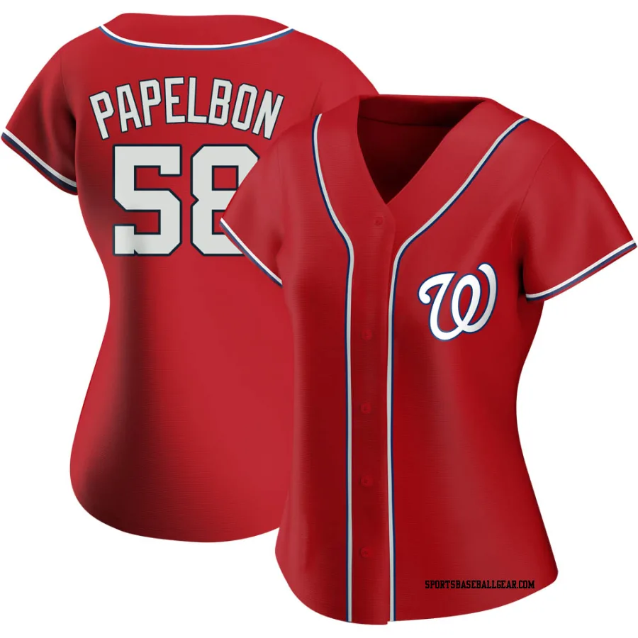 Jonathan Papelbon Women's Washington Nationals Red Replica Alternate Jersey
