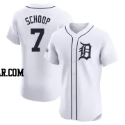 Jonathan Schoop Men's Detroit Tigers White Elite Home Patch Jersey