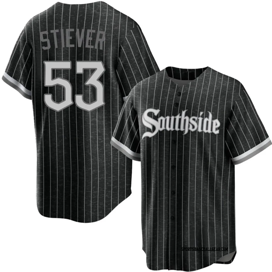 Jonathan Stiever Men's Chicago White Sox Black Replica 2021 City Connect Jersey