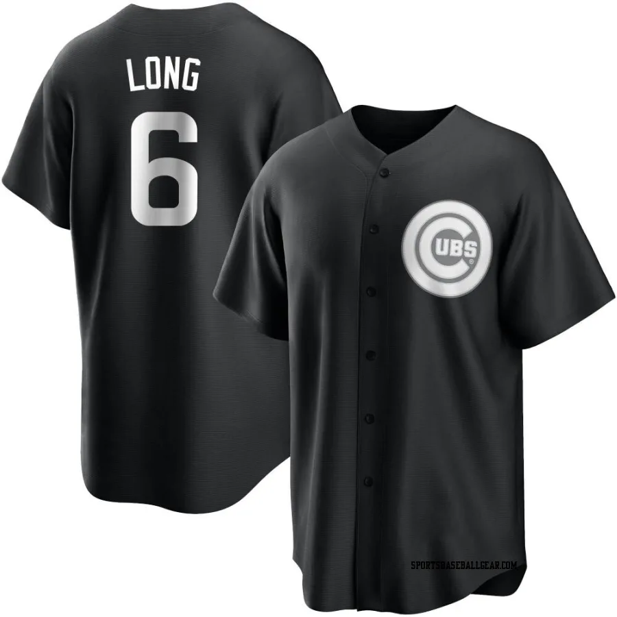 Jonathon Long Men's Chicago Cubs Black/White Replica Jersey