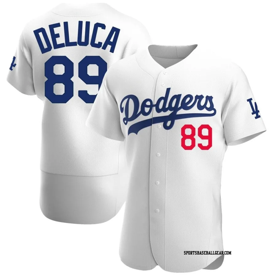 Jonny DeLuca Men's Los Angeles Dodgers White Authentic Home Jersey