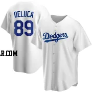 Jonny DeLuca Men's Los Angeles Dodgers White Replica Home Jersey
