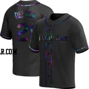 Jonny DeLuca Men's Tampa Bay Rays Black Holographic Replica Alternate Jersey