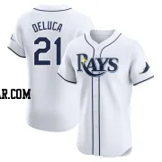 Jonny DeLuca Men's Tampa Bay Rays White Elite Home Jersey
