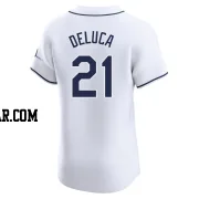 Jonny DeLuca Men's Tampa Bay Rays White Elite Home Jersey