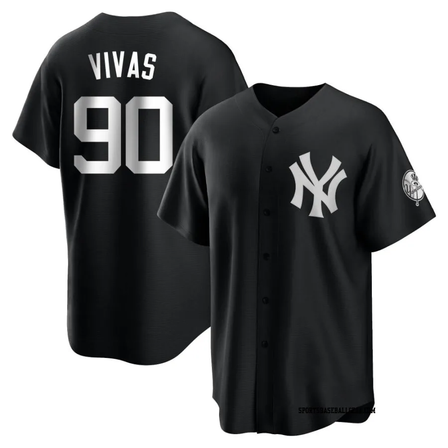 Jorbit Vivas Youth New York Yankees Black/White Replica Jersey