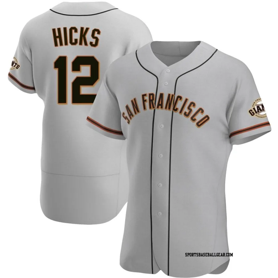 Jordan Hicks Men's San Francisco Giants Gray Authentic Road Jersey