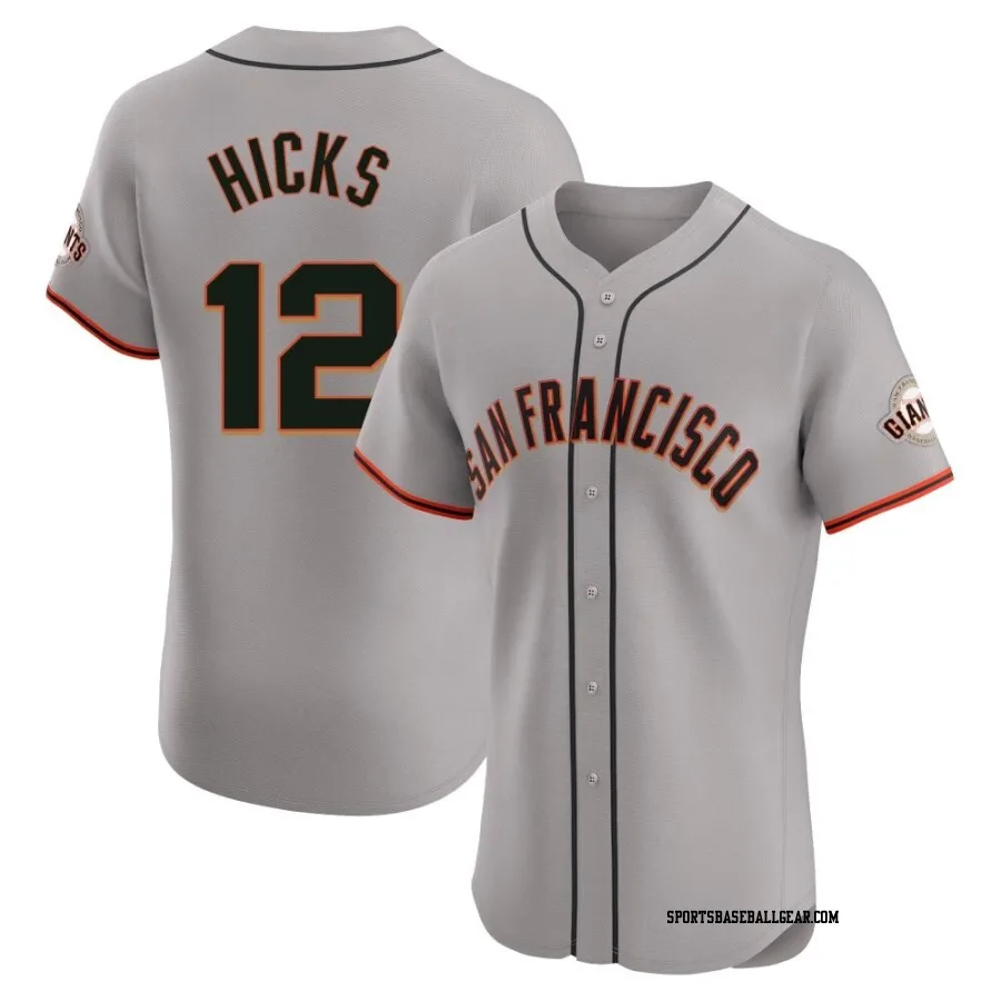 Jordan Hicks Men's San Francisco Giants Gray Elite Road Jersey