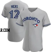 Jordan Hicks Men's Toronto Blue Jays Gray Authentic Road Jersey