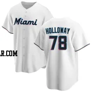 Jordan Holloway Men's Miami Marlins White Replica Home Jersey