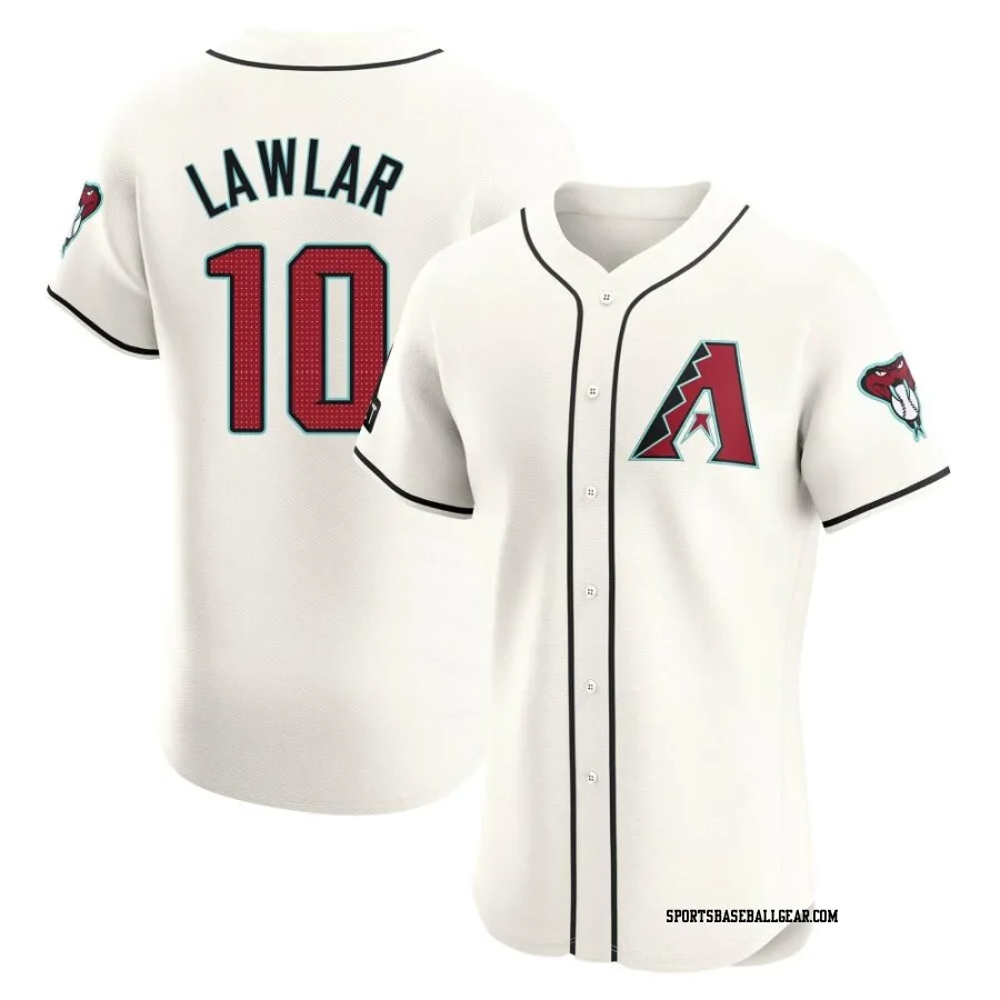 Jordan Lawlar Men's Arizona Diamondbacks Cream Elite Home Patch Jersey
