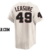 Jordan Leasure Men's Chicago White Sox Cream Limited Throwback Cooperstown Jersey