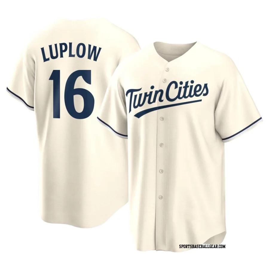 Jordan Luplow Men's Minnesota Twins Cream Replica Alternate Jersey