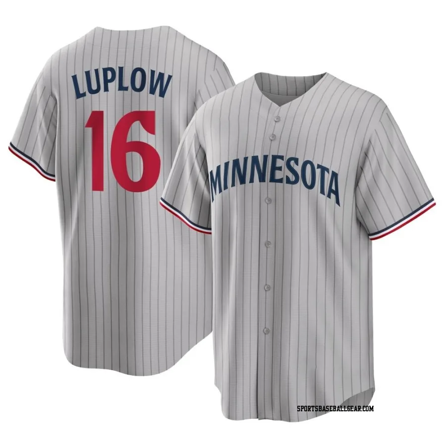 Jordan Luplow Men's Minnesota Twins Gray Replica Road Jersey