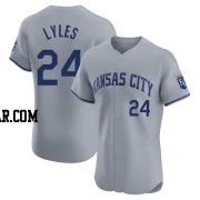 Jordan Lyles Men's Kansas City Royals Gray Elite Road Jersey