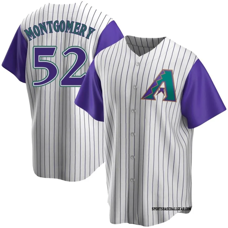 Jordan Montgomery Men's Arizona Diamondbacks Cream/Purple Replica Alternate Cooperstown Collection Jersey