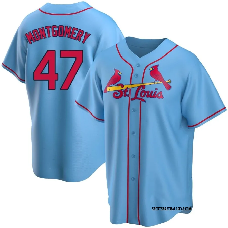 Jordan Montgomery Youth St. Louis Cardinals Light Blue Replica Alternate Jersey