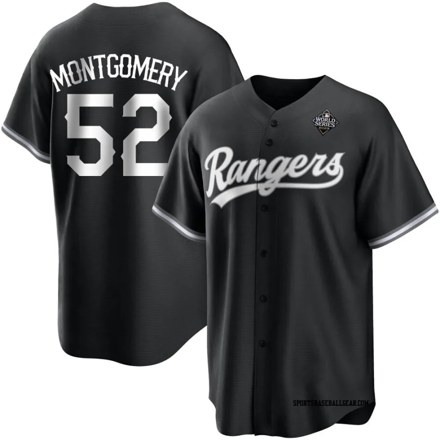Jordan Montgomery Youth Texas Rangers White Replica Black 2023 World Series Jersey