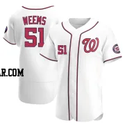 Jordan Weems Men's Washington Nationals White Authentic Home Jersey