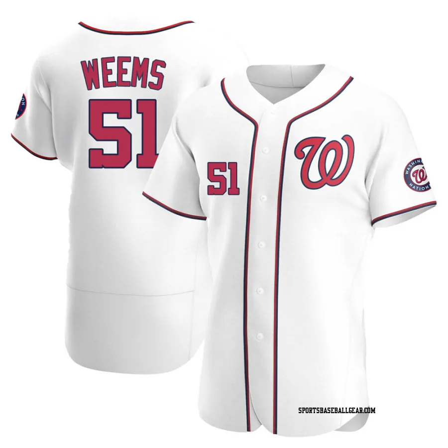 Jordan Weems Men's Washington Nationals White Authentic Home Jersey