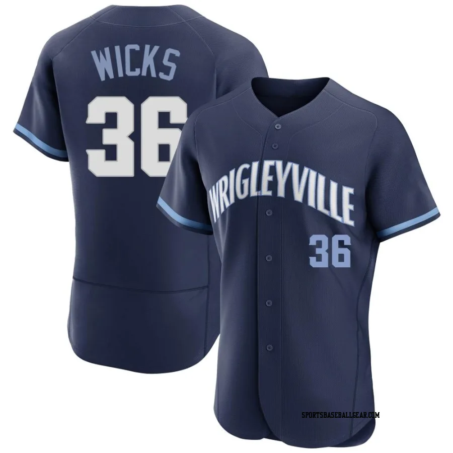 Jordan Wicks Men's Chicago Cubs Navy Authentic 2021 City Connect Jersey