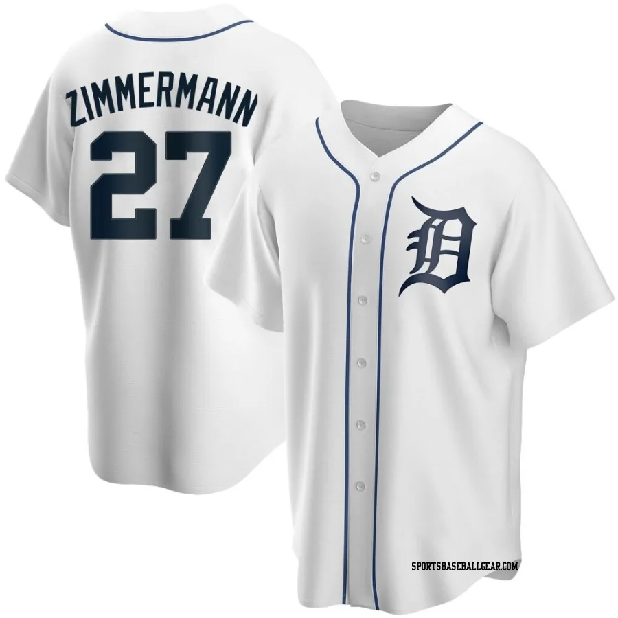 Jordan Zimmermann Men's Detroit Tigers White Replica Home Jersey