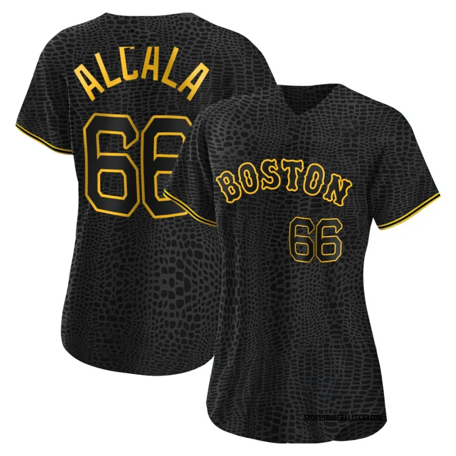 Jorge Alcala Women's Boston Red Sox Black Authentic Snake Skin City Jersey