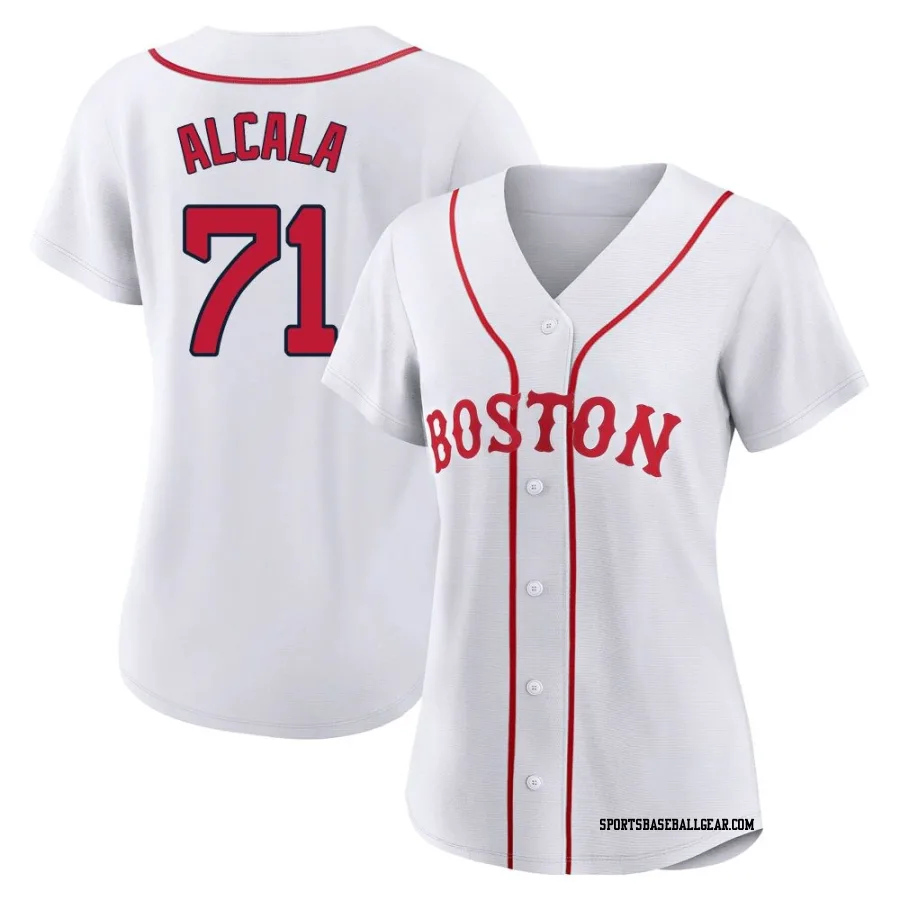 Jorge Alcala Women's Boston Red Sox White Replica 2021 Patriots' Day Jersey