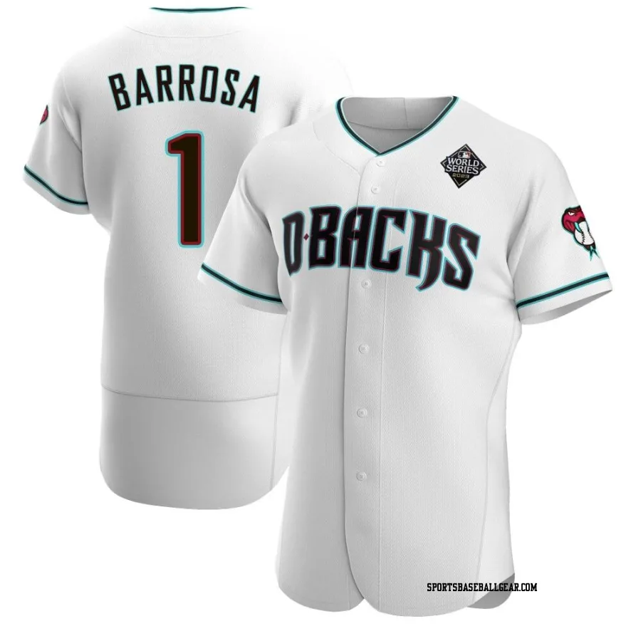 Jorge Barrosa Men's Arizona Diamondbacks White Authentic Teal Alternate 2023 World Series Jersey