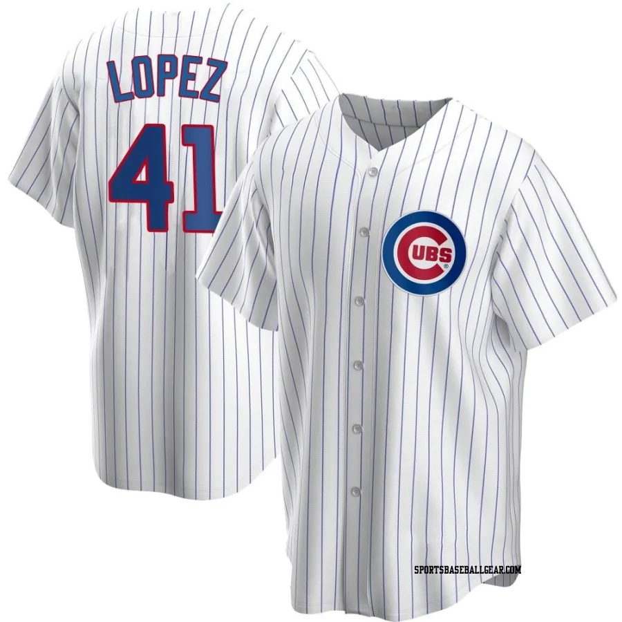 Jorge Lopez Men's Chicago Cubs White Replica Home Jersey