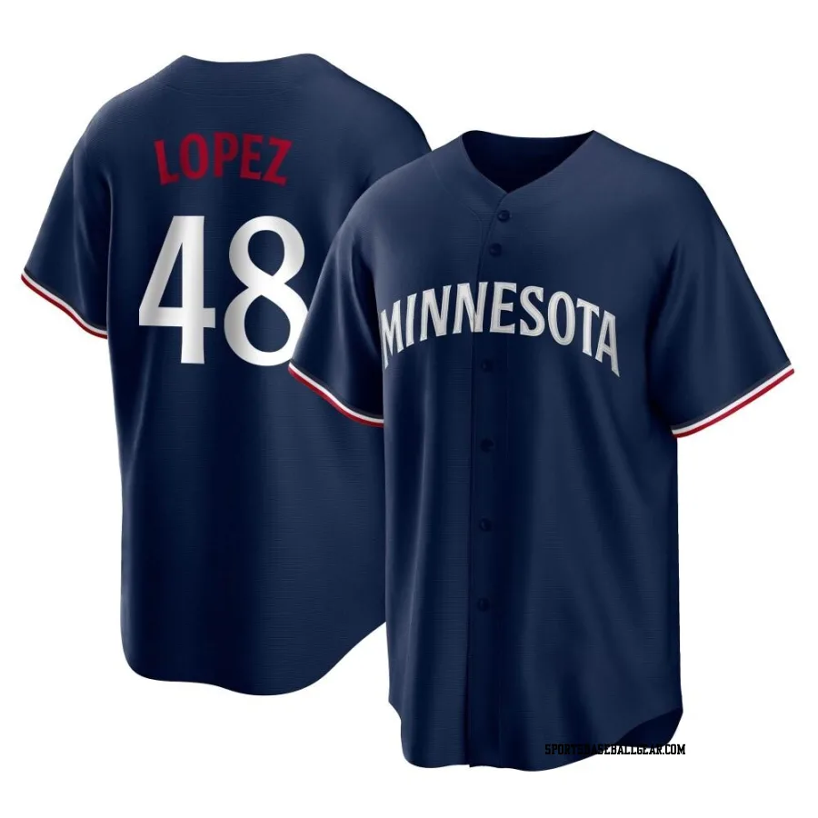 Jorge Lopez Men's Minnesota Twins Navy Replica Alternate Jersey