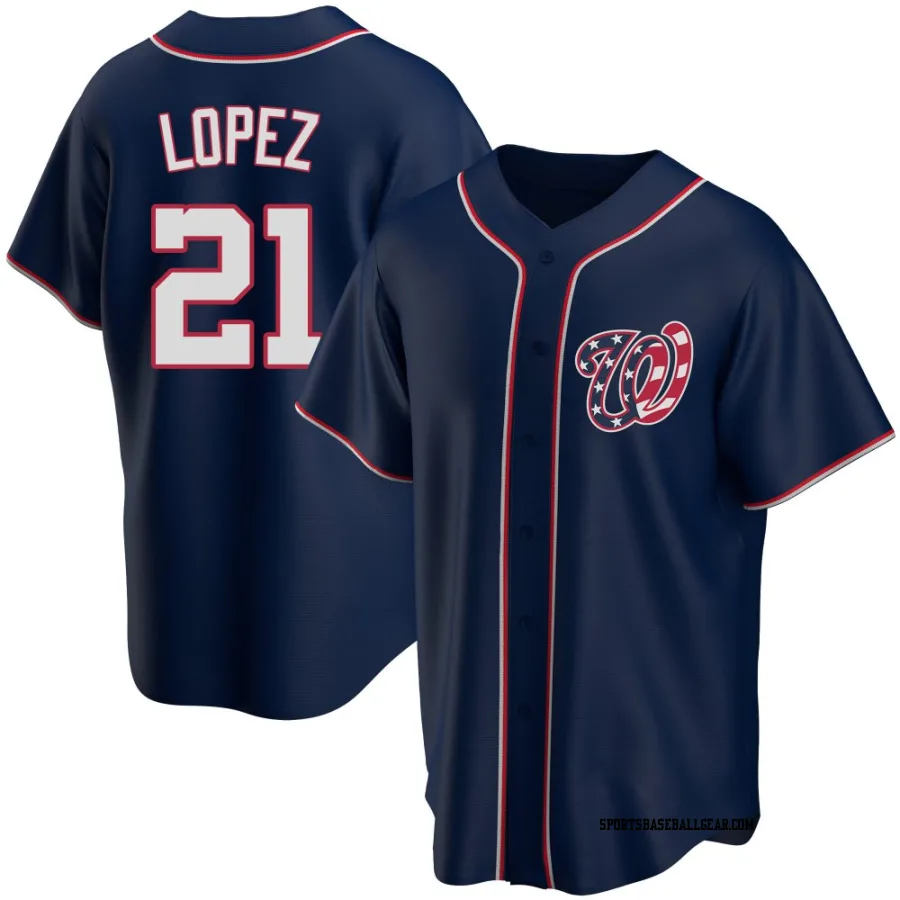 Jorge Lopez Men's Washington Nationals Navy Replica Alternate Team Jersey