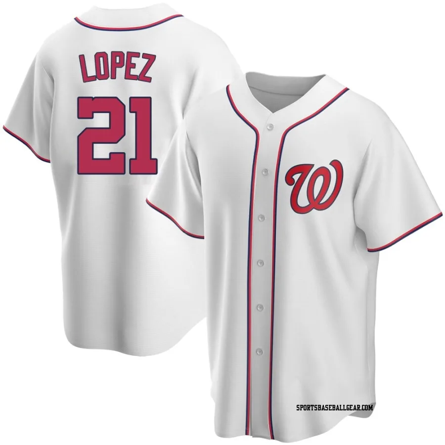 Jorge Lopez Men's Washington Nationals White Replica Home Jersey