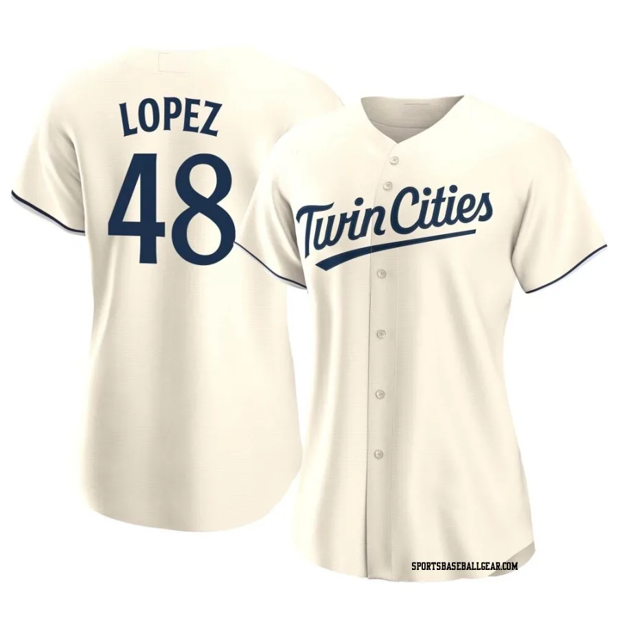 Jorge Lopez Women's Minnesota Twins Cream Replica Alternate Jersey