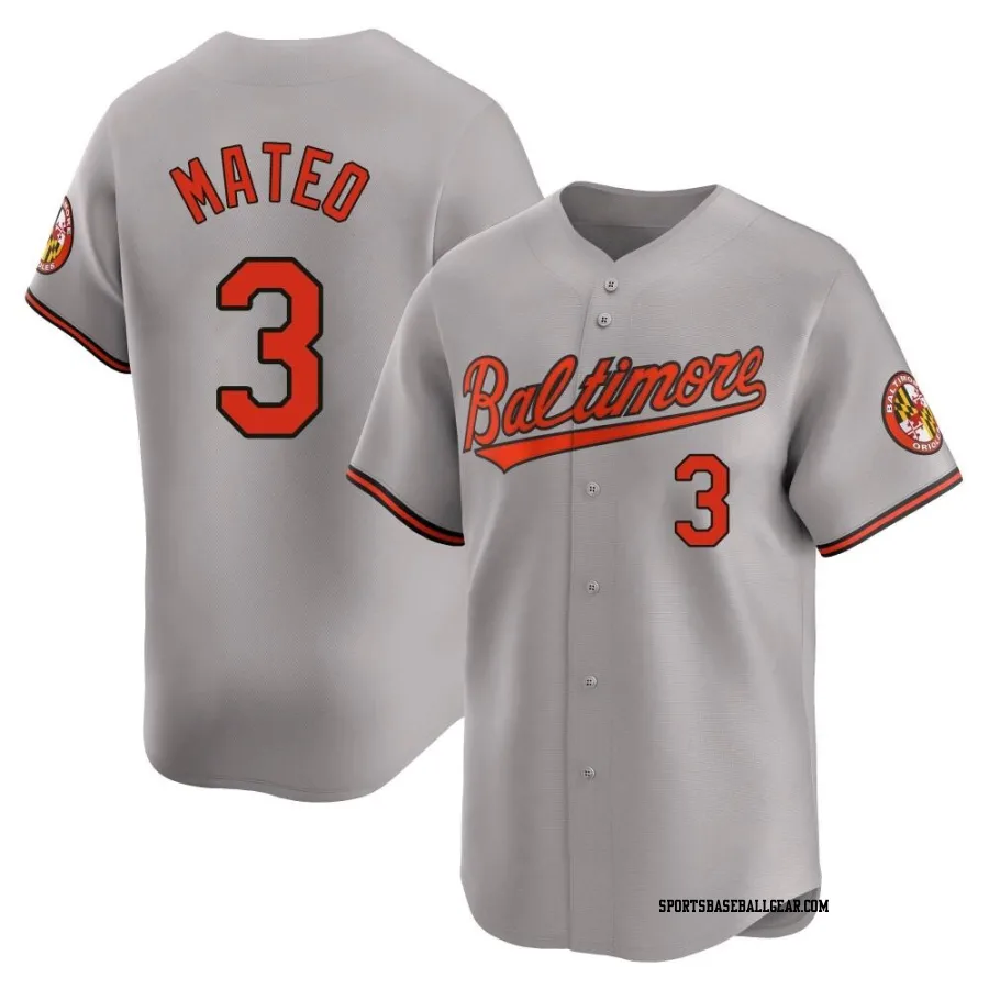 Jorge Mateo Men's Baltimore Orioles Gray Limited Road Jersey