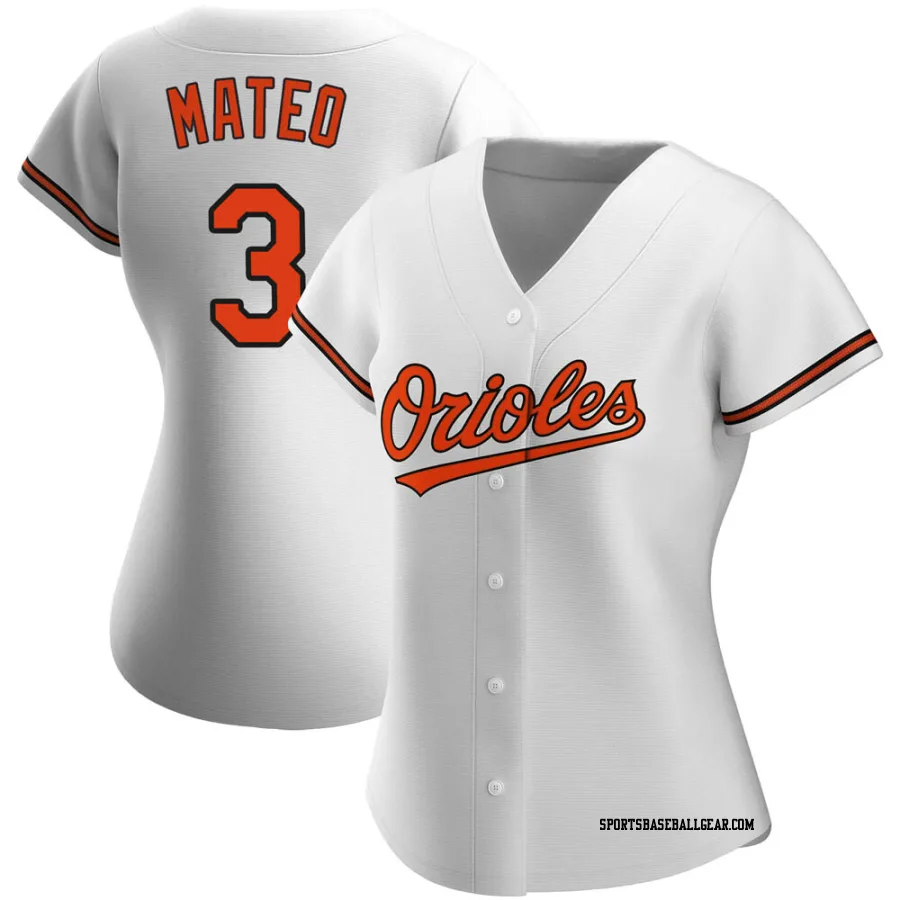 Jorge Mateo Women's Baltimore Orioles White Authentic Home Jersey