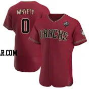 Jorge Minyety Men's Arizona Diamondbacks Authentic Crimson Alternate 2023 World Series Jersey