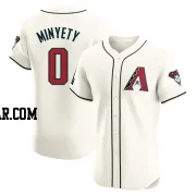 Jorge Minyety Men's Arizona Diamondbacks Cream Elite Home Patch Jersey