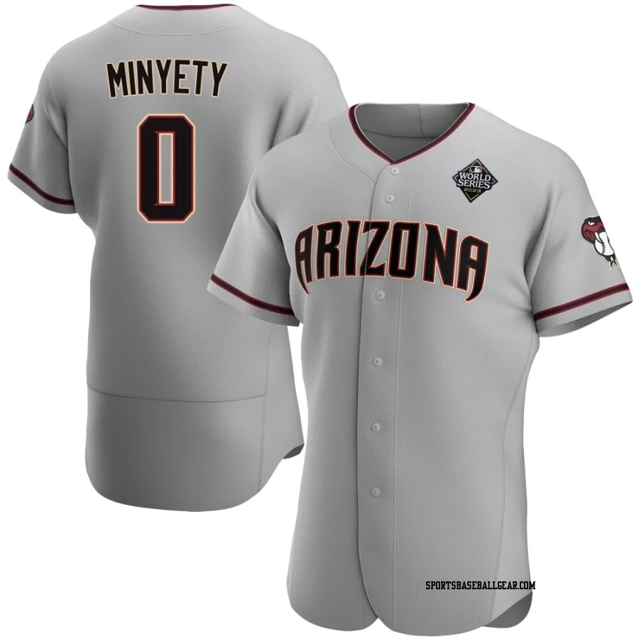 Jorge Minyety Men's Arizona Diamondbacks Gray Authentic Road 2023 World Series Jersey