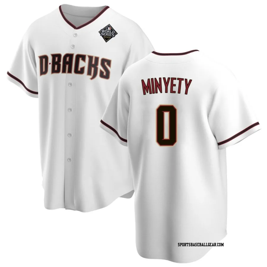 Jorge Minyety Men's Arizona Diamondbacks White Replica Home 2023 World Series Jersey