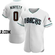 Jorge Minyety Men's Arizona Diamondbacks White/Teal Authentic Alternate Jersey