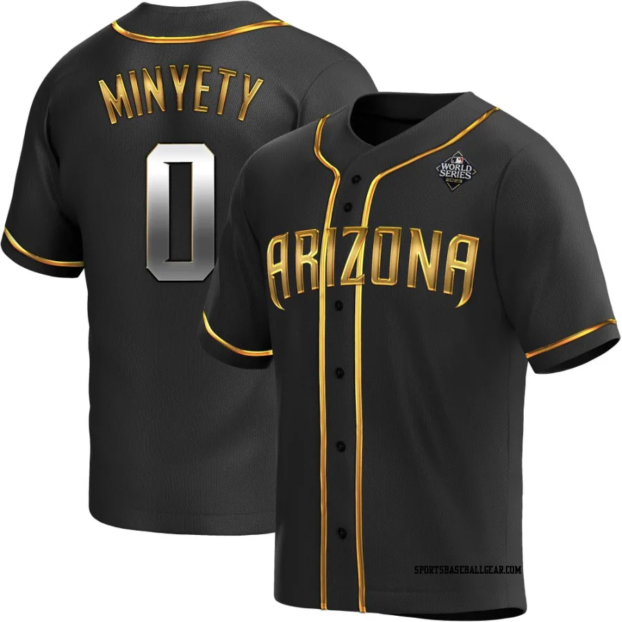Jorge Minyety Youth Arizona Diamondbacks Black Golden Replica Alternate 2023 World Series Jersey