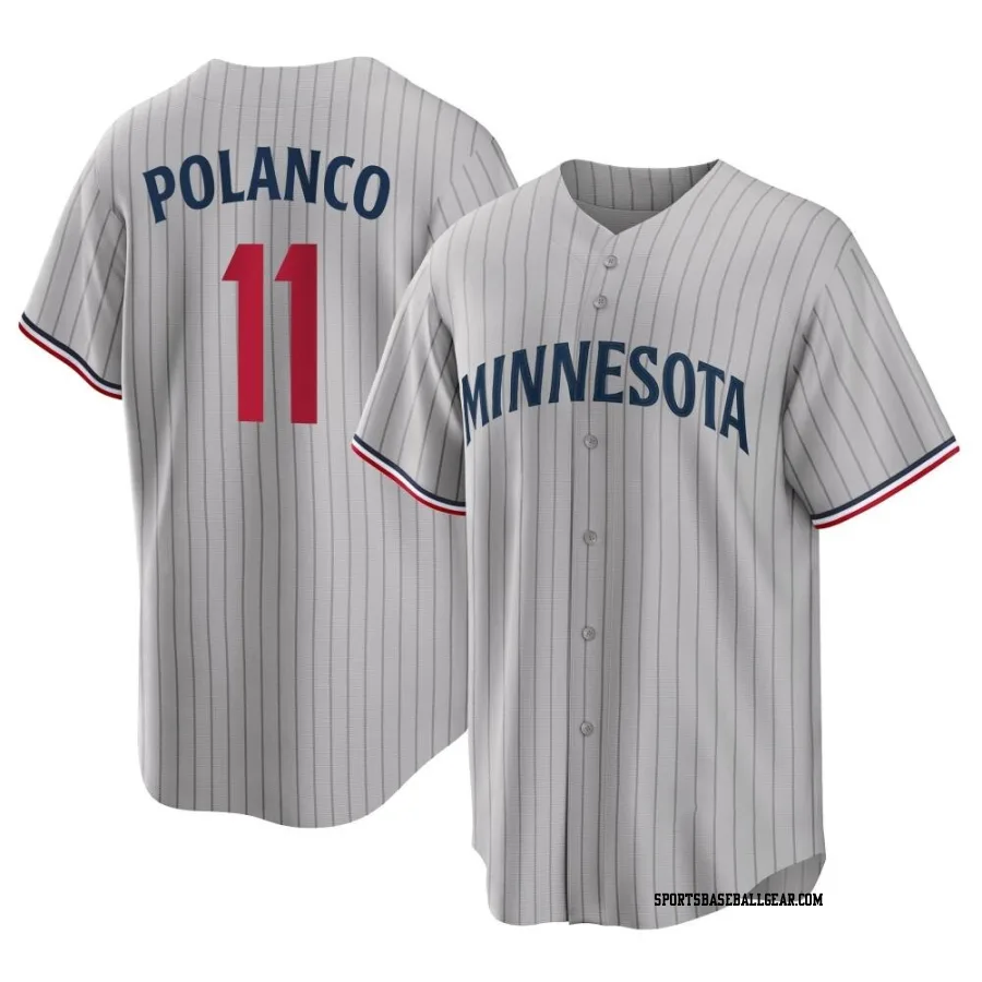 Jorge Polanco Youth Minnesota Twins Gray Replica Road Jersey