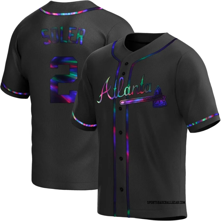 Jorge Soler Men's Atlanta Braves Black Holographic Replica Alternate Jersey