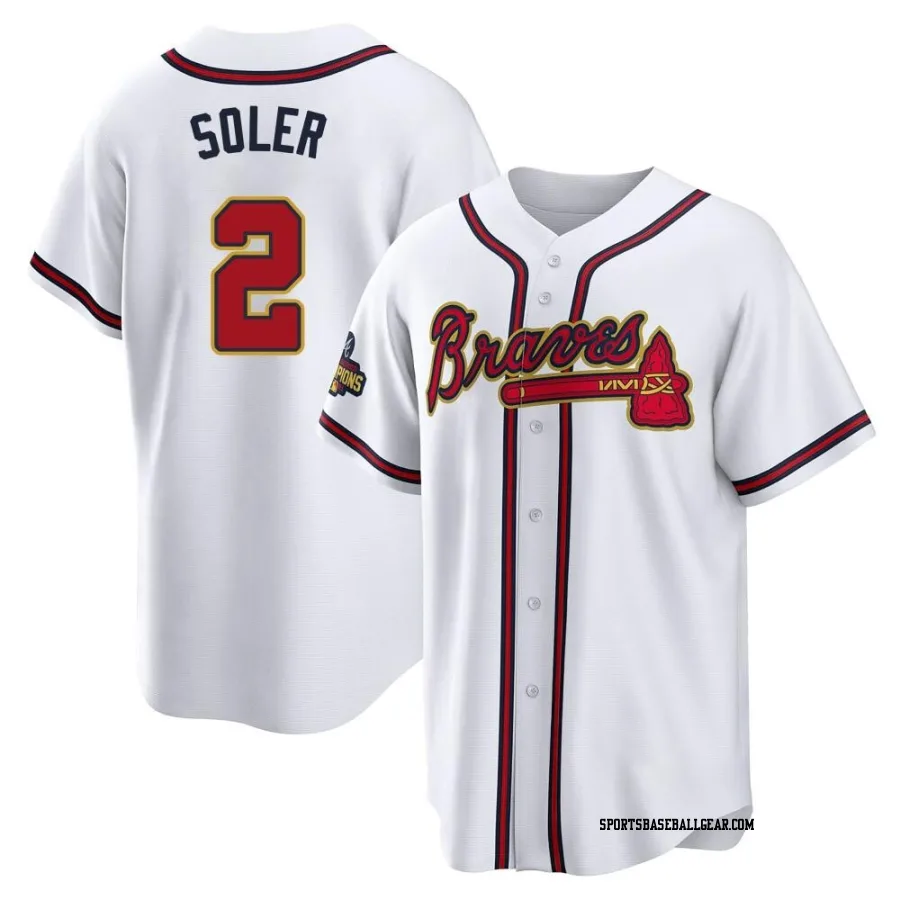 Jorge Soler Men's Atlanta Braves Gold Replica White 2022 Program Jersey