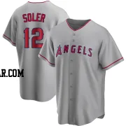 Jorge Soler Men's Los Angeles Angels Replica Silver Road Jersey